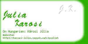 julia karosi business card