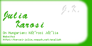 julia karosi business card